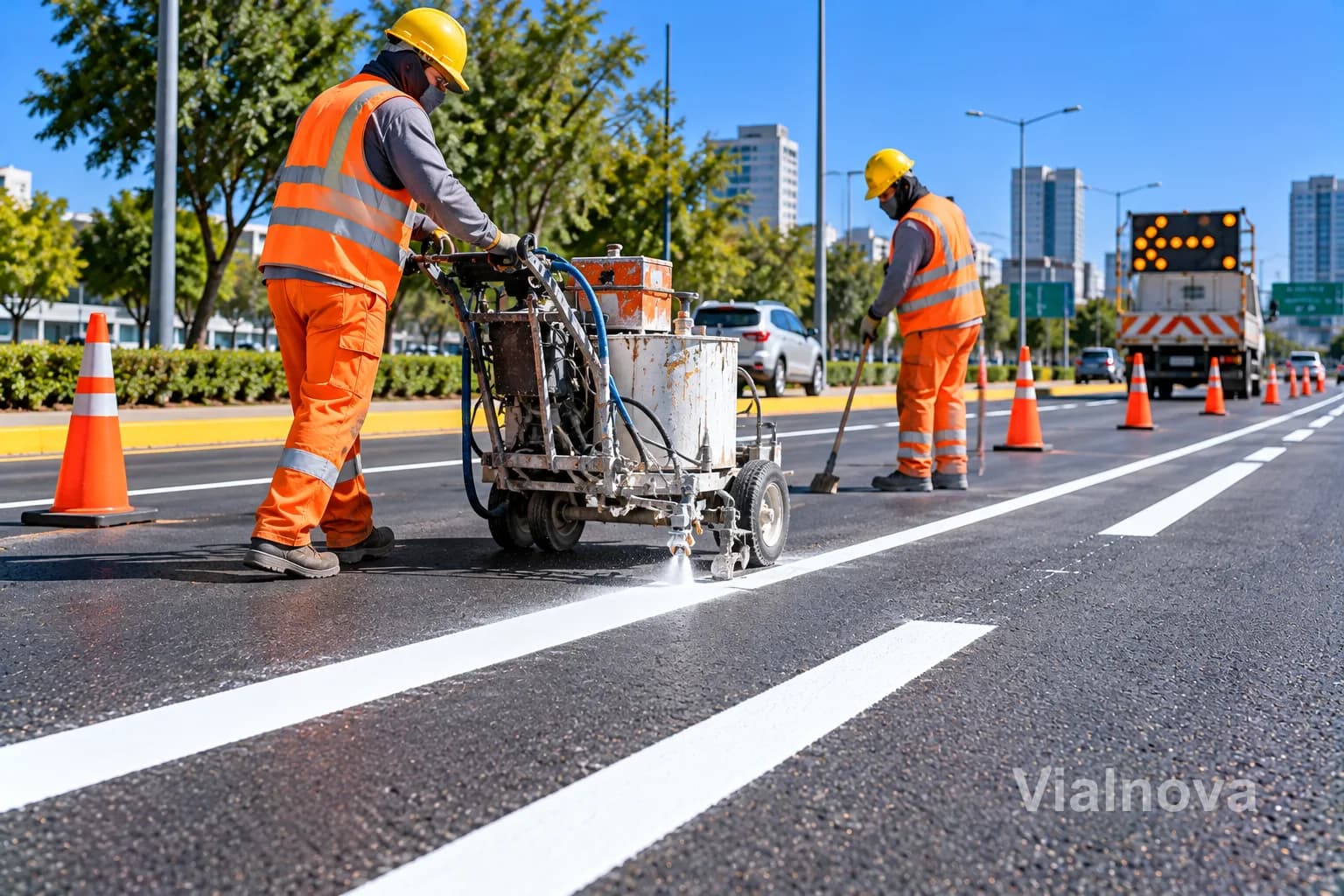 Pintura de tráfico en vialidad — foto 2